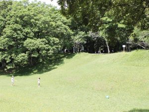 佐倉城の空堀に広がる芝生は、「佐倉城址公園」のなかでもっとも気持ちのいい場所の一つ。子供達にも大人気の遊び場だ。