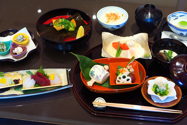 「たん熊北店」の二子玉川店で提供されるコース料理。今回のイベントでは京都府産の農林畜水産物や加工品を5品目以上使用することが前提となっている