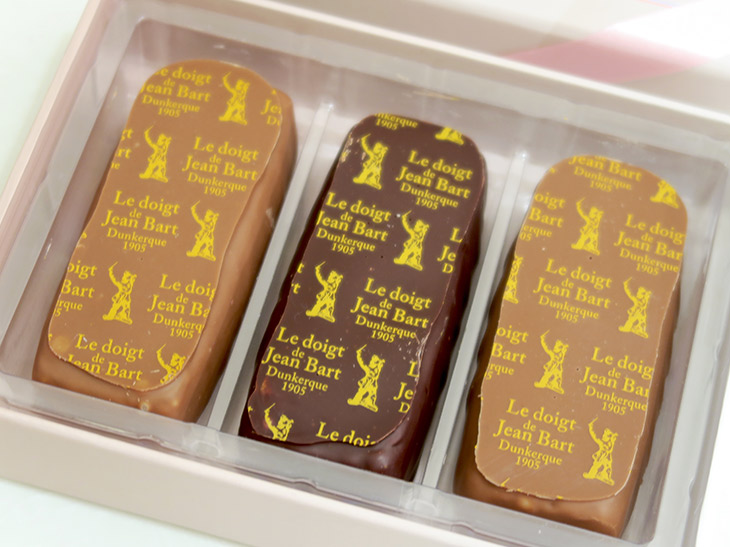 シンプルなチョコレート菓子の「ドワ ド ジャン・バール」（3個入り1620円）