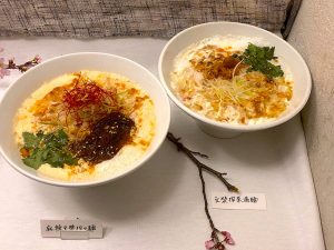 「麻辣豆漿担々麺」（左）は900円。「豆漿搾菜湯麺」（右）は850円