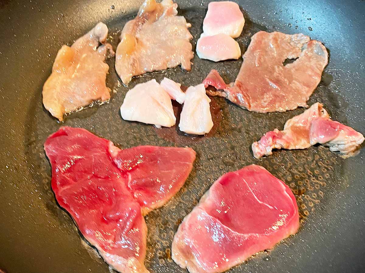 7種の肉をフライパンで焼いてみました