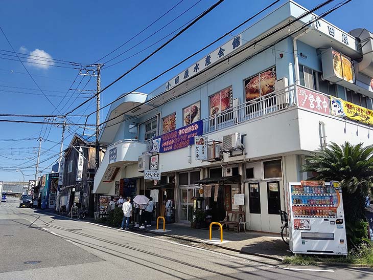 『お食事処 大原』をはじめ複数の飲食店が出店する「小田原水産会館」