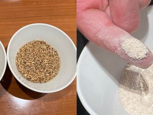 麺に使われている原麦。これを石臼で丁寧に挽く