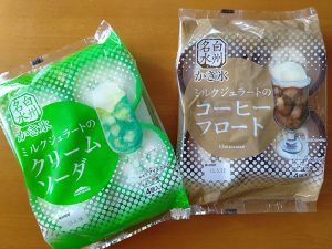 「ミルクジェラートのクリームソーダ、コーヒーフロート」4個入り各237円 ［食楽web］