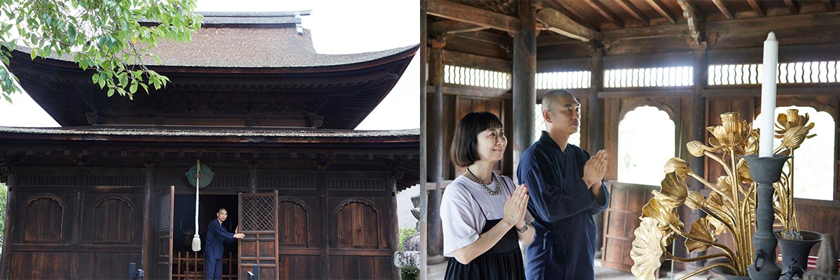 山梨県に2つしかない建造物の国宝のひとつである仏殿。唐様(禅宗様)建築の代表的遺構として知られ、内部にはあざやかな彩色と漆塗が施されている