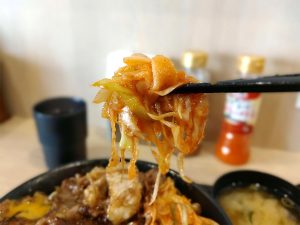 辛味とねぎの食感が丼の強い味とマッチ。レギュラー化しないかなこれ