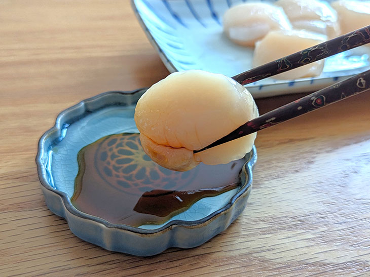 ちゃんと解凍すれば、うるうる&プリプリのホタテを味わえます