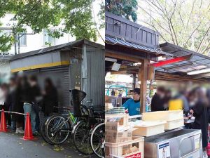 （左）開店前の大行列。（右）オープンと同時に全席が一斉に埋まる