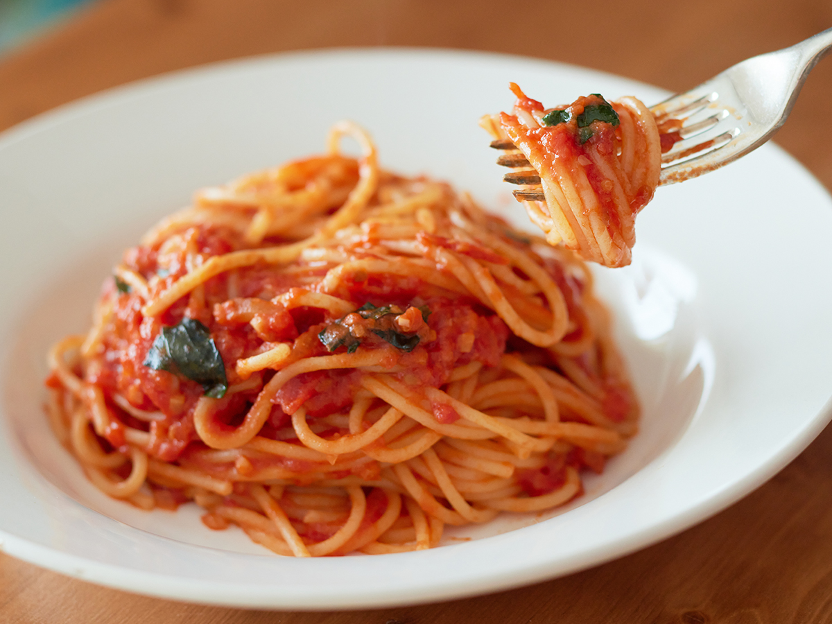 やっぱりシンプルなスパゲティって、おいしー！