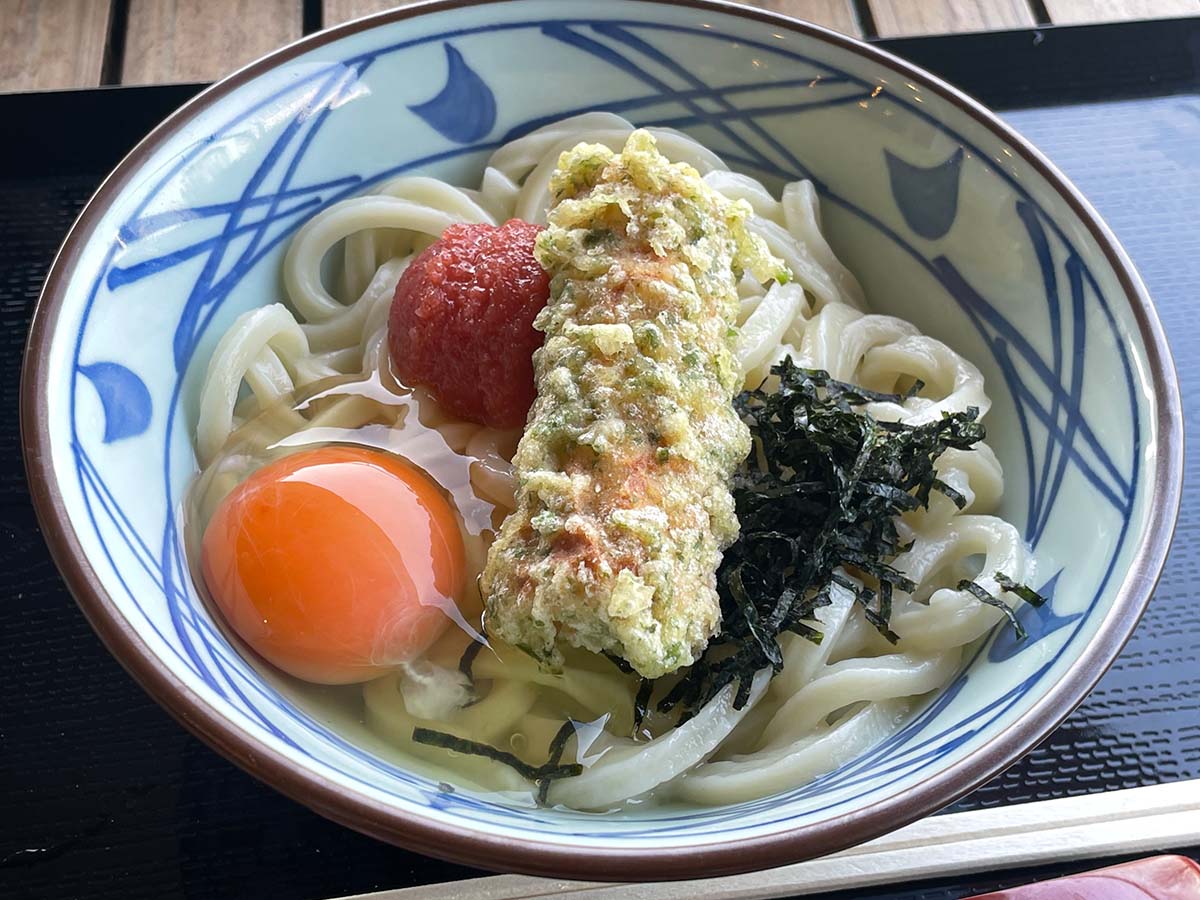 女性におすすめ! 明太釜玉のちくわ磯辺天のせ