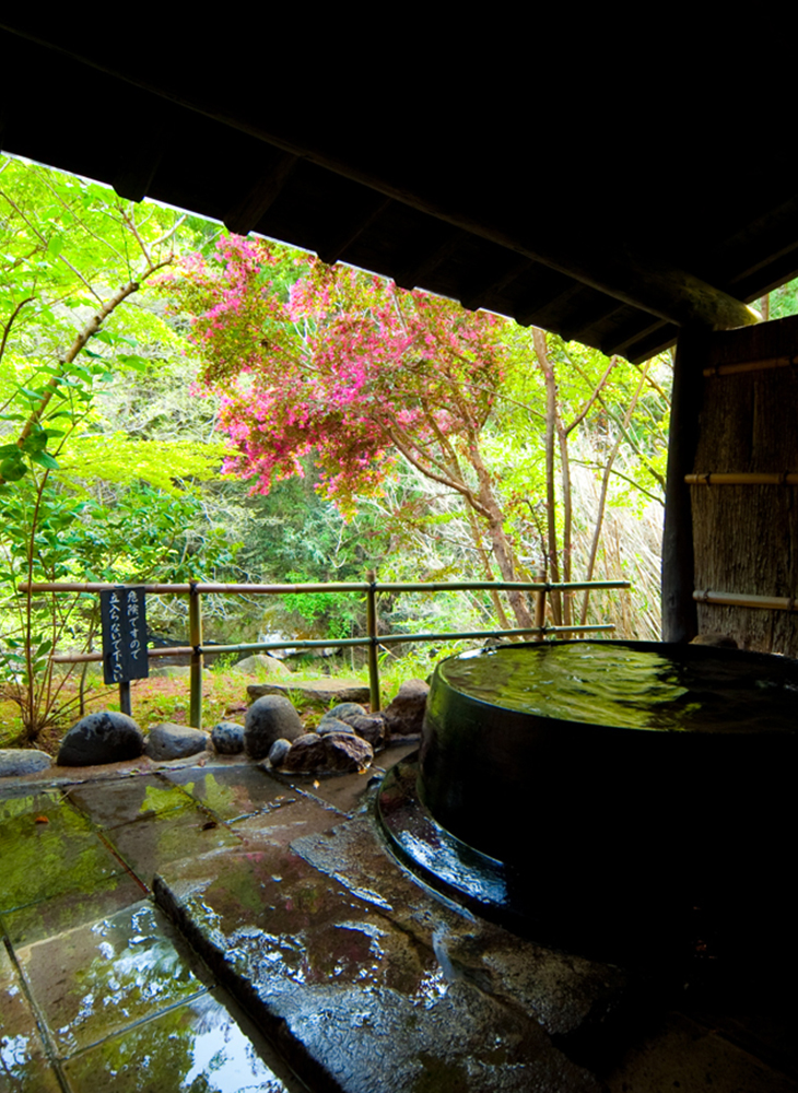 渓谷美が堪能できる『山荘 天水』の露天風呂