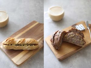 「ハチミツの誘惑」389円、右：「パンドセーグルノワ」972円