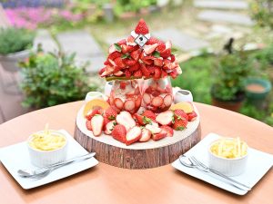 「いちご畑パフェ」2人前5500円、3人前8250円、4人前11000円