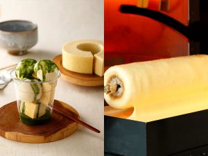 THEO製焼き立てバウムクーヘンや、京都『きこりけーき』のオリジナルメニューが楽しめる