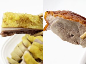 （左）高級店『重慶飯店』の蒸し鶏。（右）『同發本館』のダックの焼物[食楽web]