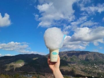 ふわふわスイーツ「ニューベル」。箱根ケーブルカーと箱根ロープウェイの乗り換え駅、早雲山駅の2階にある、「cuーmo 箱根」で販売[食楽web]