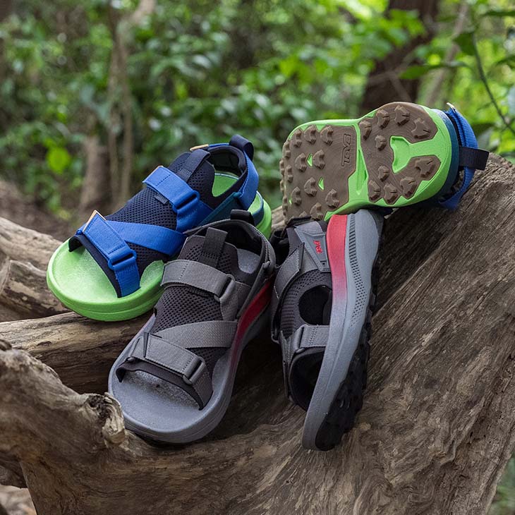Teva初のトレイルランニングサンダル「Aventrail」2万900円 ※写真はメンズのBlack/Charcoal とTotal Eclipse/Green Flash