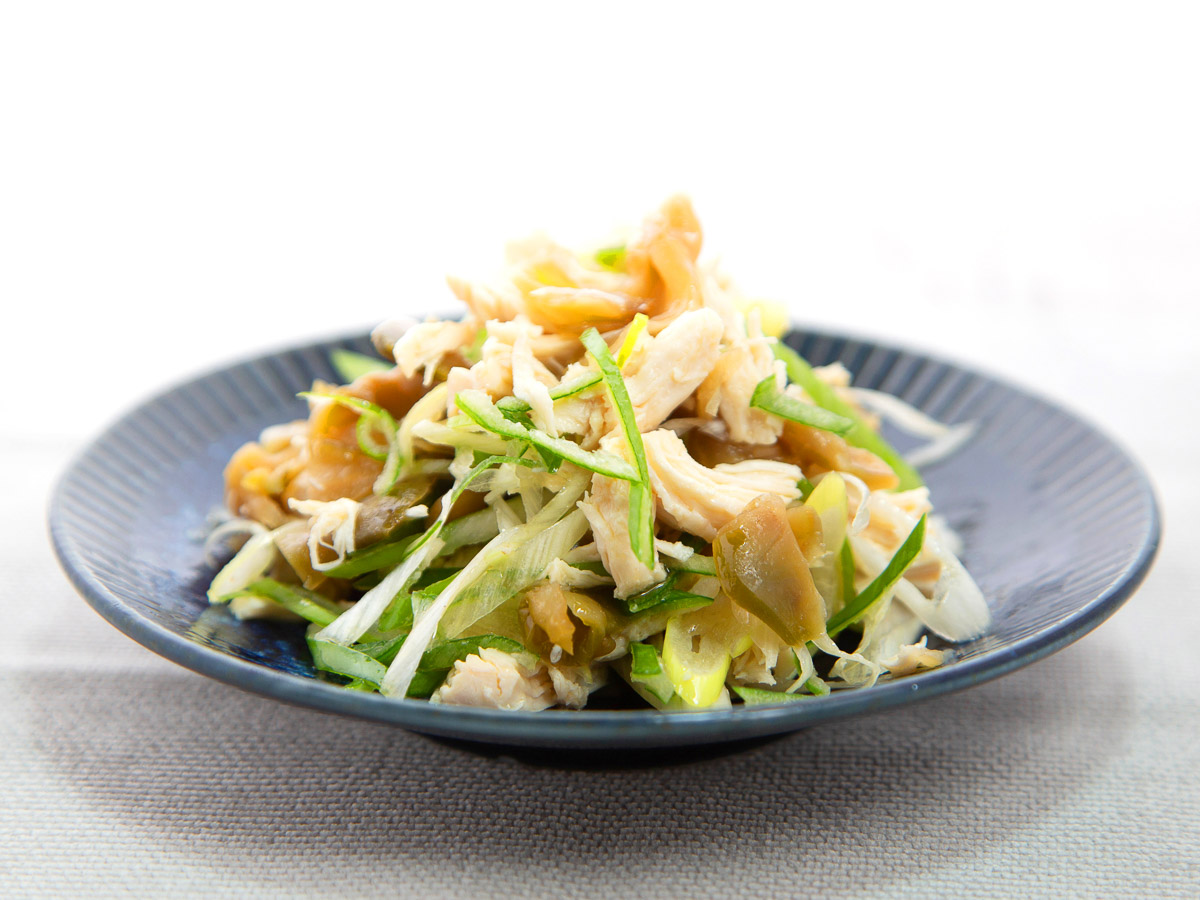 「鶏ささみとザーサイのごま油和え」イメージ[食楽web]