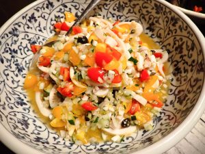 オシャレな料理に変身すた塩丸いか