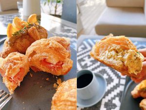 右が「黒トリュフたまご」、左が「スペイン産ハムとコンテチーズ」 [食楽web]