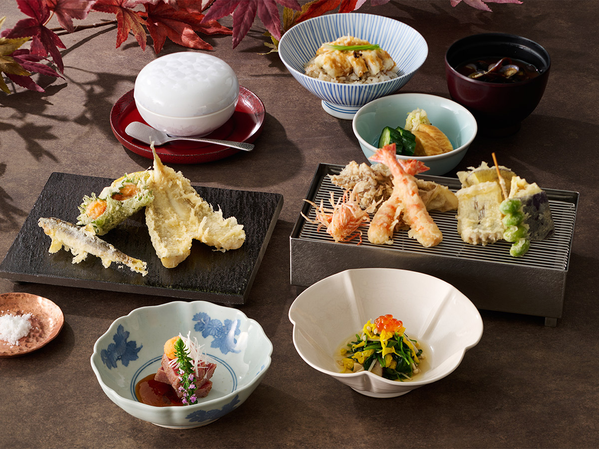 『てんぷら山の上 Ginza』の「秋のおすすめコース(ランチ限定)」1万8500円(税・サービス料込)