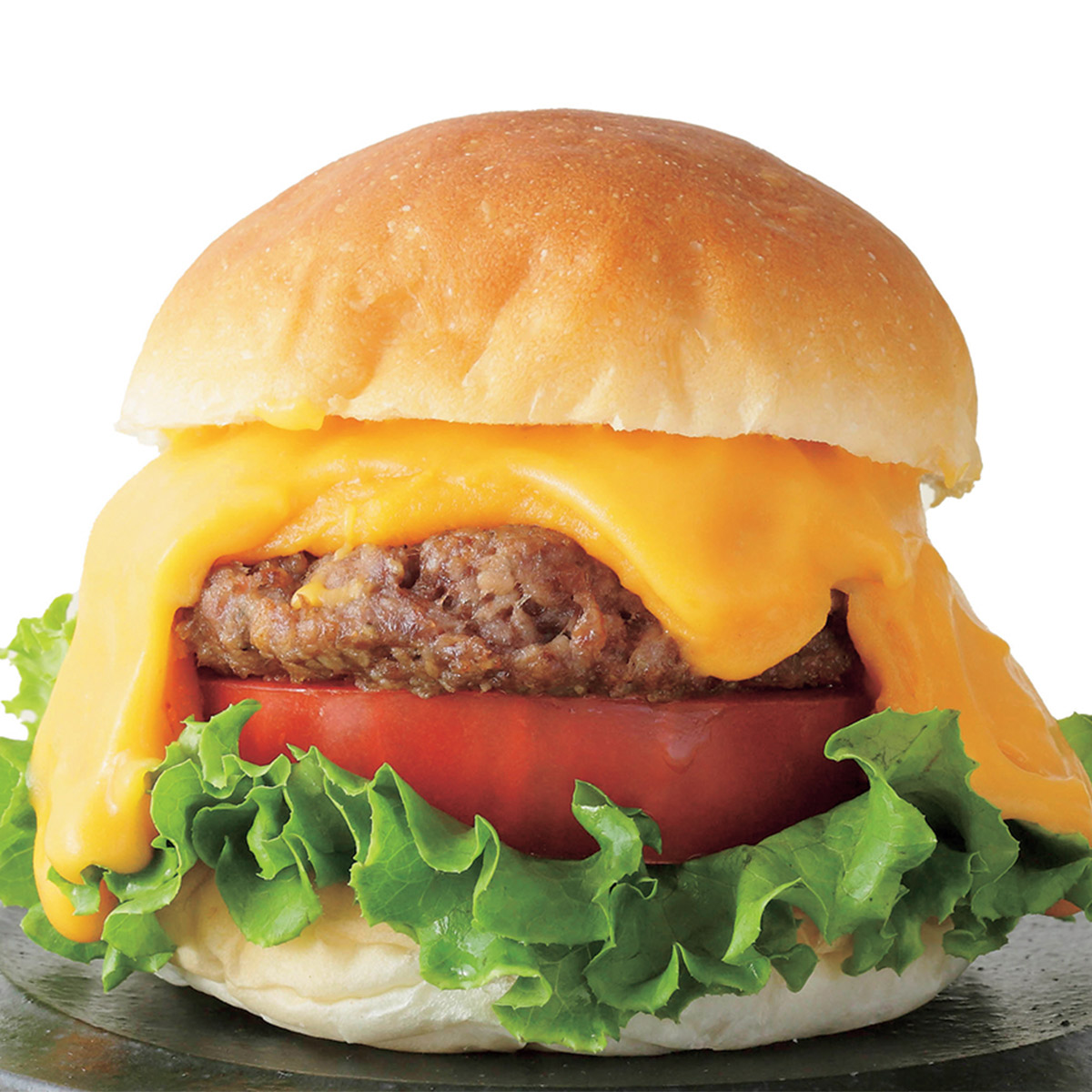 『The Cheese Burger ESSEN』の「インカのめざめのはみ出るポテトチーズバーガー」1458円。提供:10月16日~22日、各日50食限定
