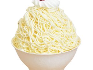 『パティスリー ジョリ・クレール』の「北海道産さつまいも生絞りモンブランソフト」1100円。提供：10月16日～22日