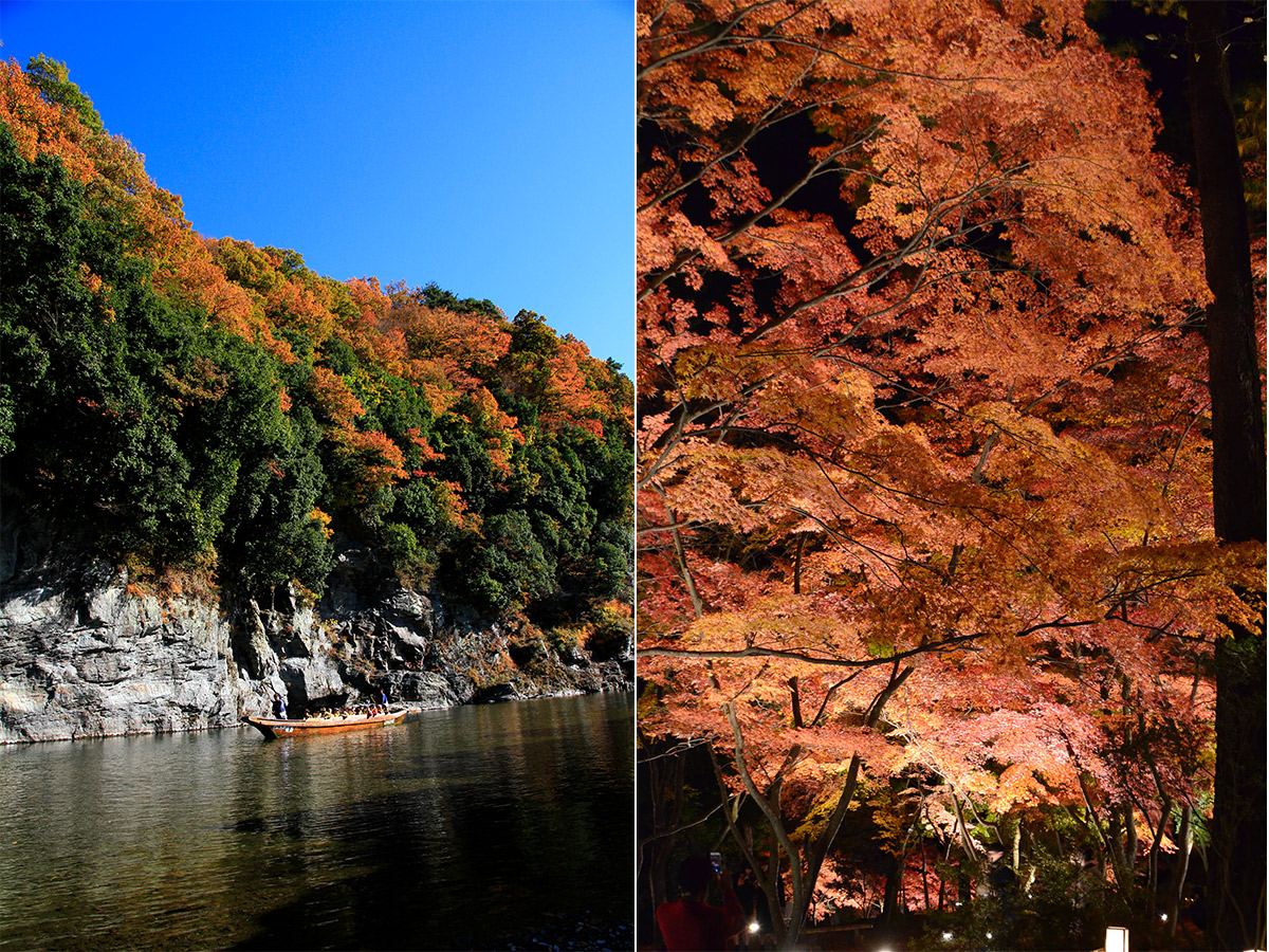 (左)岩畳、(右)月の石もみじ公園。画像提供:一般社団法人長瀞町観光協会