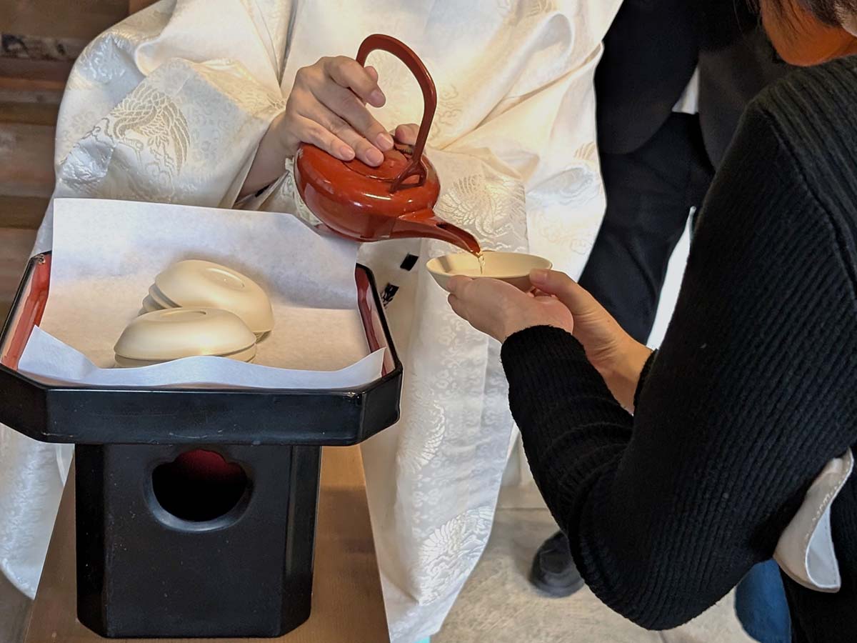 最後は御神酒をいただき、自分自身も清めて(希望者のみ)