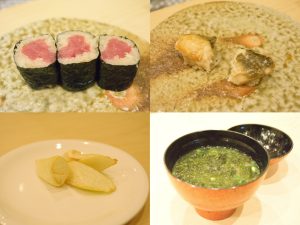 右下はランチメニューについてくるお椀。たっぷりの海苔がうれしい