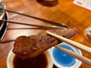 豚レバー。タレを絡めてビールにもご飯にもベストマッチング