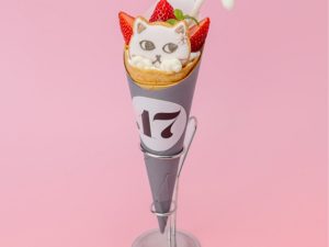 『.17Café』の「いちごとレアチーズのキャットinクレープ」980円（税込）