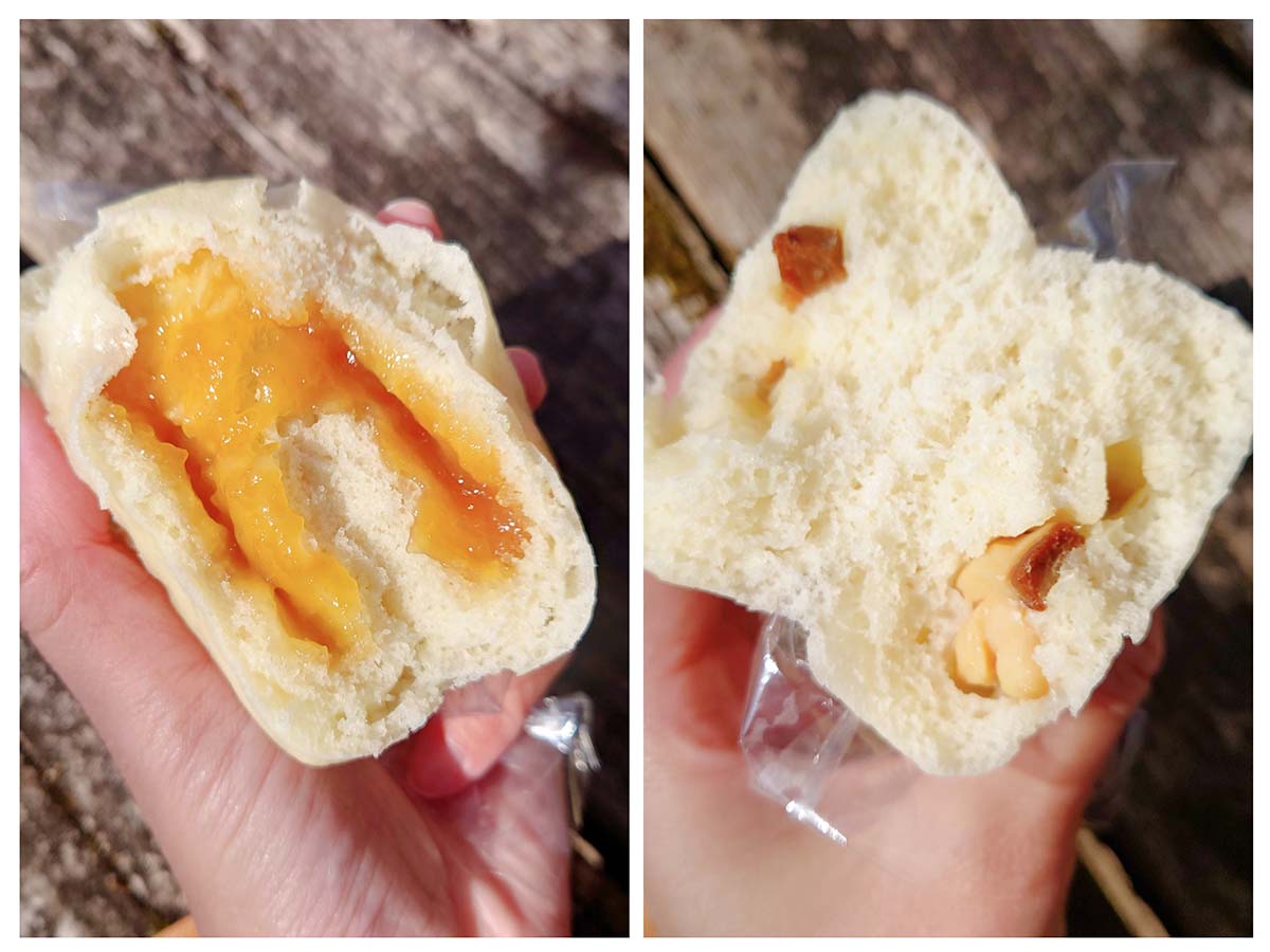 左がみそ、右が鮭。各100円