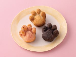 『ル ビアン』の「にゃんこスコーン」プレーン 1個 216円／チョコ・イチゴ 各1個 270円