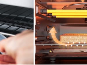 パンの種類に合わせてファンの有無、スチームの有無の組み合わせが選択可能。スチーム用トレー（写真左）は取り外して洗浄できます [食楽web]