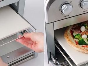 ピザの調理前に「ピザストーン」を10分予熱すれば準備OK。調理時間はチルドピザ約3分、冷凍ピザは解凍なしで約4～5分で完成