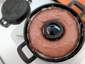 5分経過後、どうなっているか心配でふたを開けると膨らんでいました！