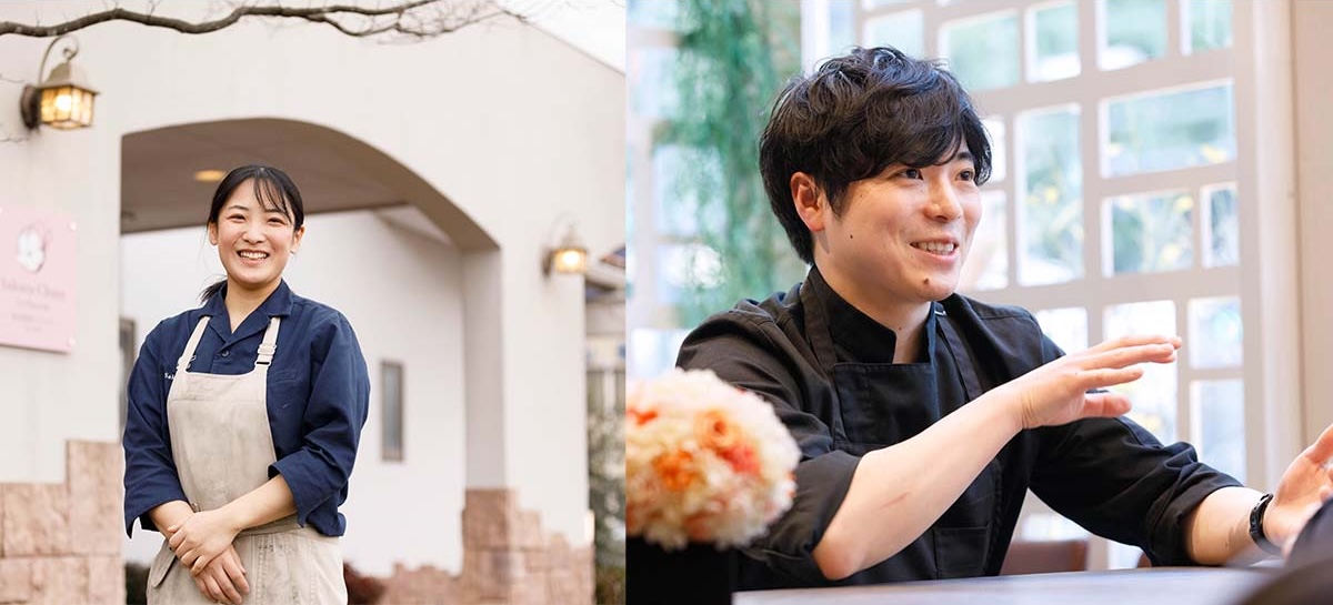 左：「さくら茶屋 la Passion」のパティシエ・高見沢美結さん、右：「SeRieUX？」シェフパティシエ・岩男和将さん