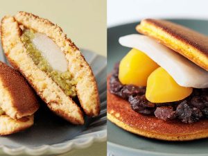 不破福寿堂の「万葉どら焼き」249円、こだまの「餅入りどら焼ずんだ」291円