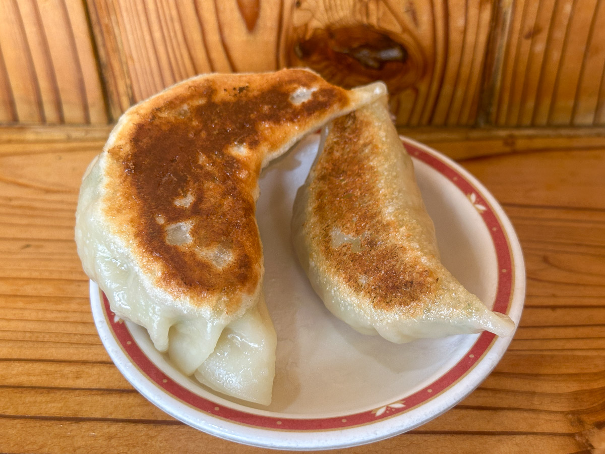 左がジャンボ餃子、右がミニ餃子