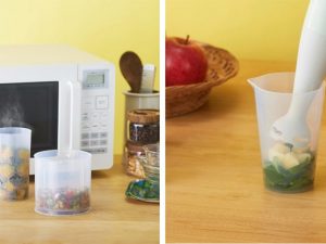 付属のカップは調理や下ごしらえの際にも便利に使える