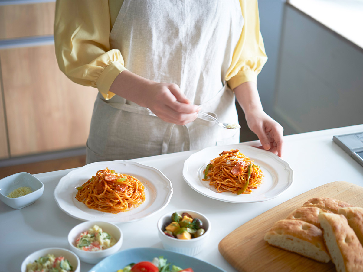 ボウルひとつでパスタが完成する「かんたんパスタ」機能で手軽にパスタが完成