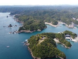 上空から見た『熊野別邸 中の島』 [食楽web]