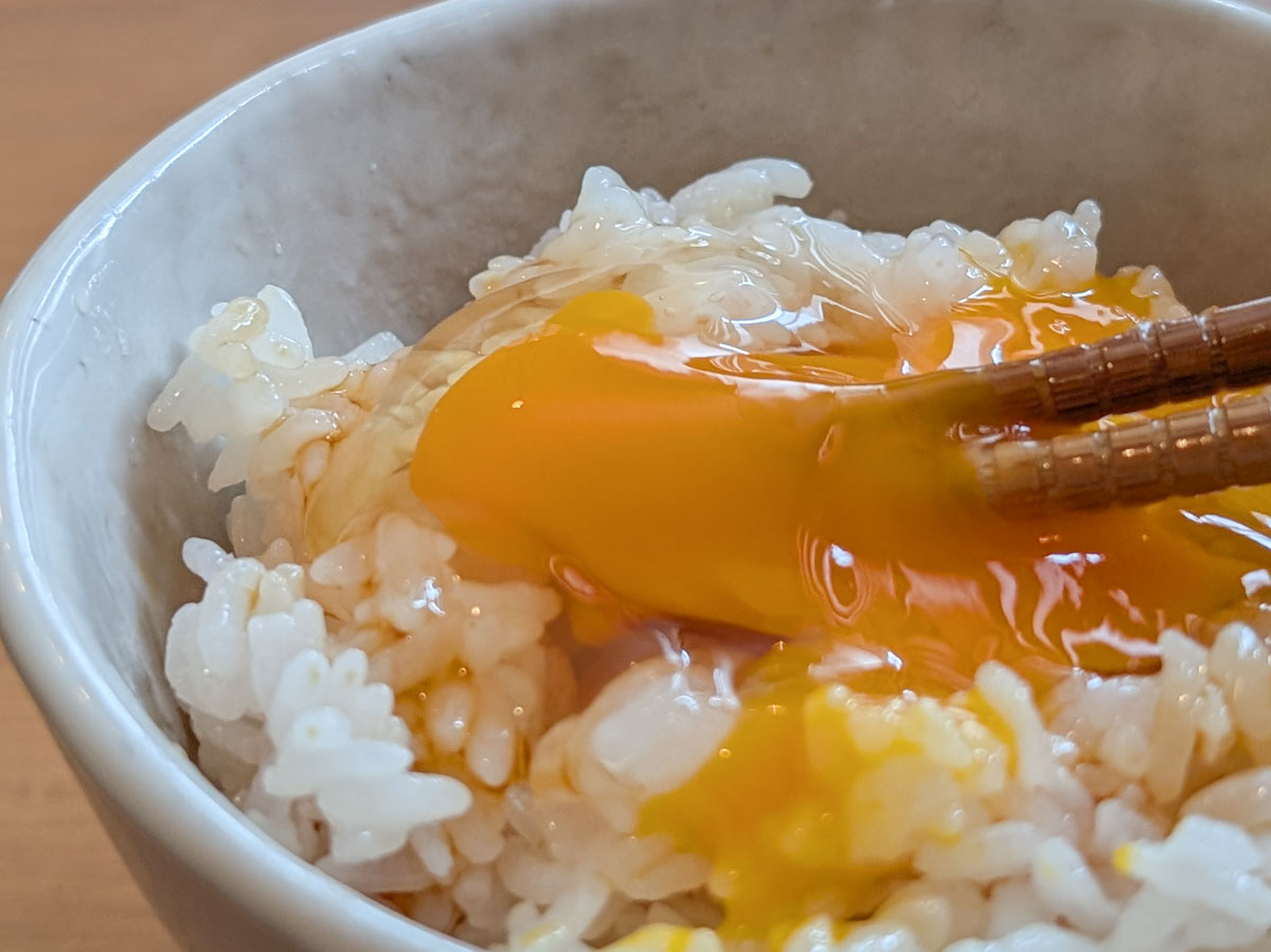 お醤油を少しだけ垂らして、いただきます