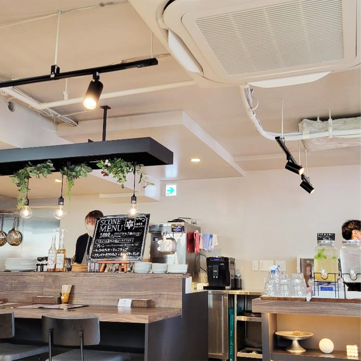 柔らかな日の光が心地よい店内。スタッフさんも軽快に動いています