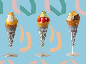 左から「ICE SOBAP」フレッシュマンゴー＆ヨーグルト（980円）、ピスタチオ フランボワーズ＆ストロベリー、塩キャラメル カマンベール＆オリジナルミルク（共に880円）