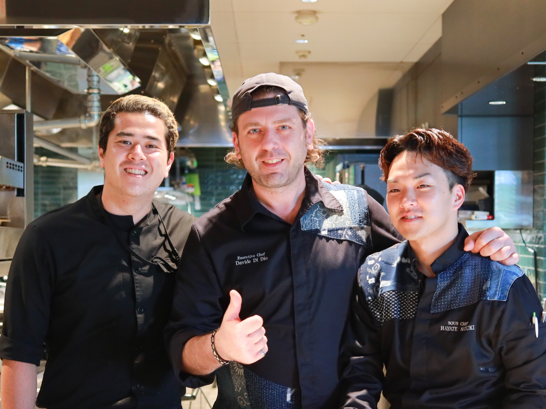 料理を手がけるのは、イタリア出身のダビデ・ディ・ディオ シェフ率いるチーム