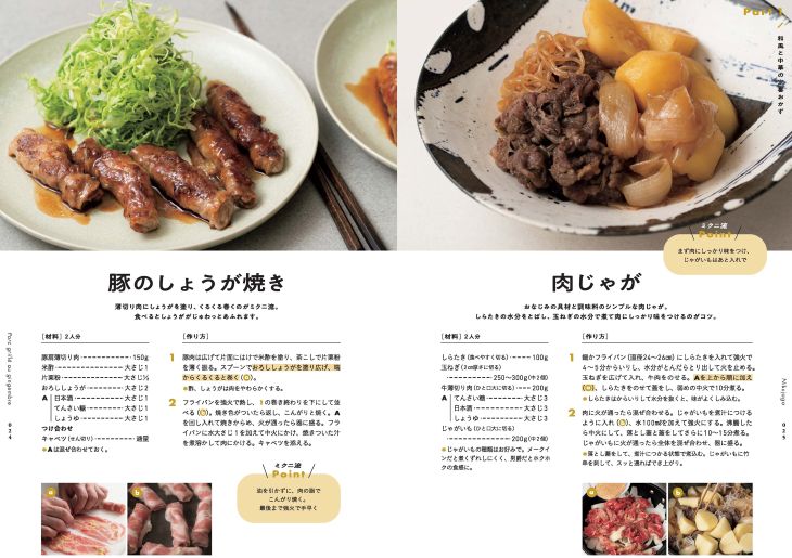 紹介しているのはおなじみの食材を簡単で失敗なく、一度で味が決まる究極のおかず。ミクニ流の肉じゃがや豚のしょうが焼きのレシピなども [食楽web]