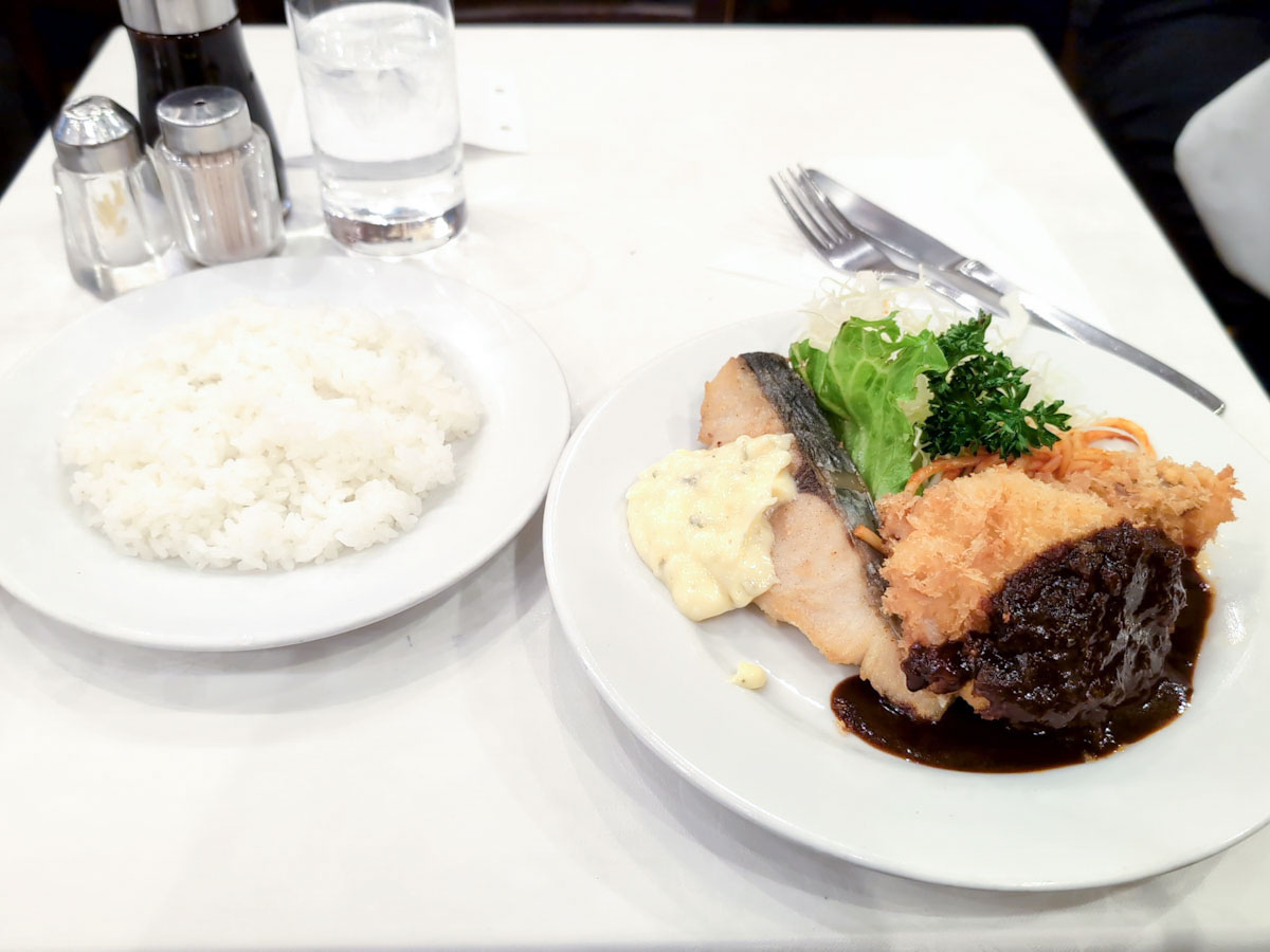 日替わりランチ「鰆バタ焼き&チキンカツレツ」