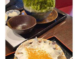 ざるわらびとかき氷を頂きました